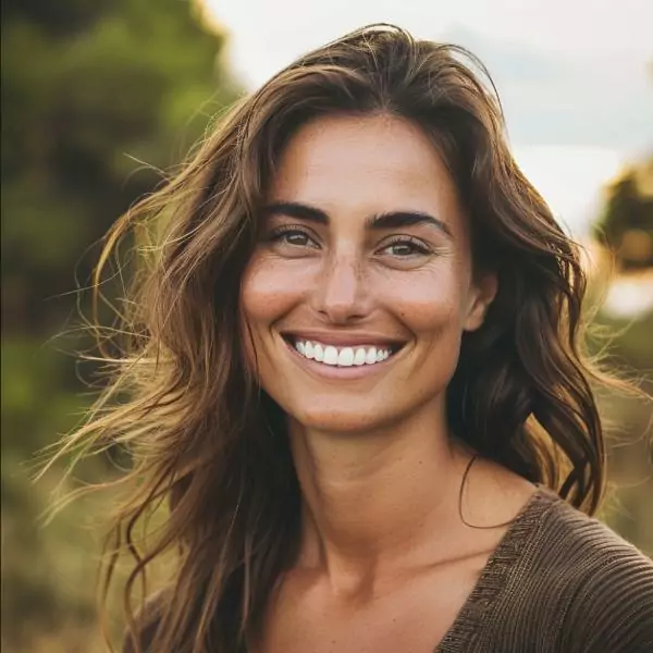 Woman with white teeth