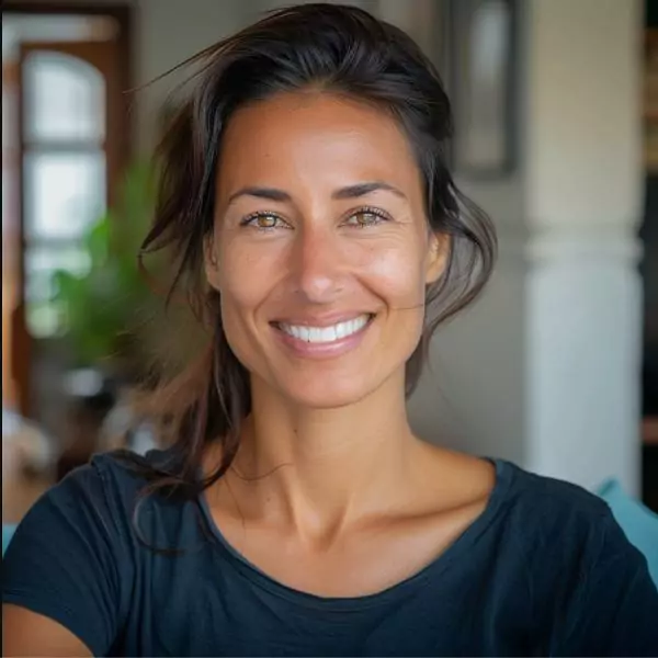 Woman with white teeth